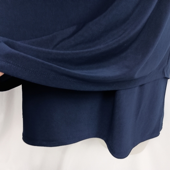 WHITE HOUSE BLACK MARKET Dark Blue W/pearls Sleeveless V-Neck Top(#1,545) - Picture 5 of 10